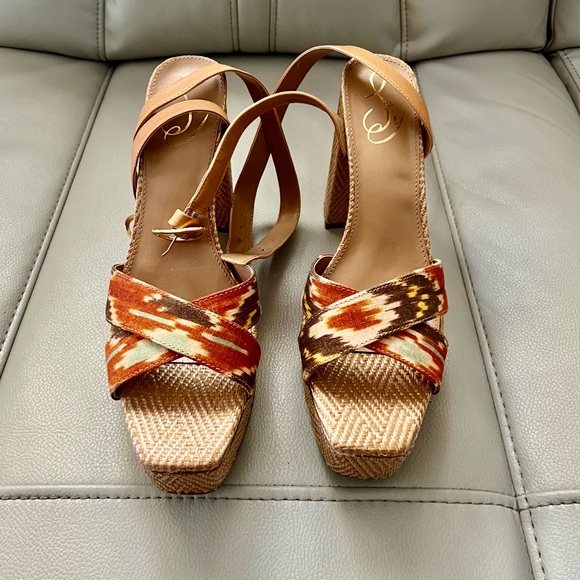 Sam Edelman Shoes - Sam Edelman Tan and Orange Heeled Sandals